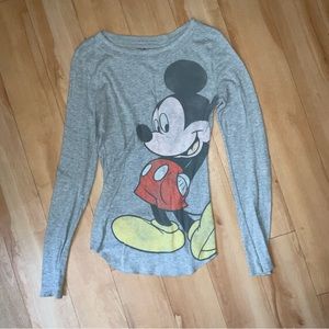 Disney Mickey Mouse Grey Long Sleeve Shirt Size M